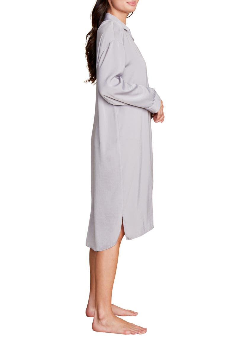 Satin Nightshirt, Alternate, color, DOVE GRAY