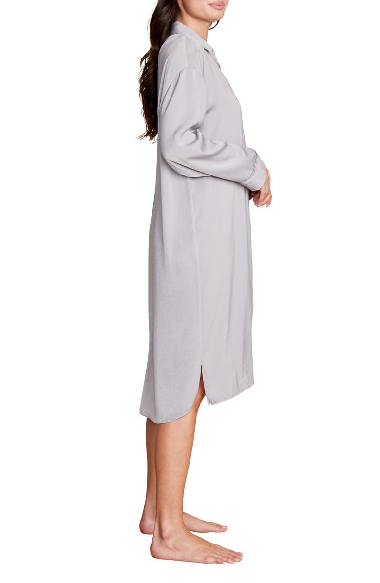 Barefoot Dreams<sup>®</sup> Satin Nightshirt, Alternate, color, Dove Gray