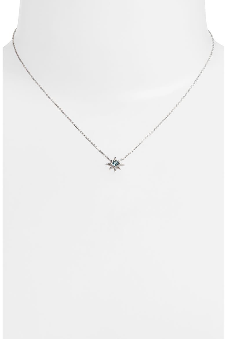 Micro Starburst Pendant Necklace, Alternate, color, SWISS BLUE TOPAZ