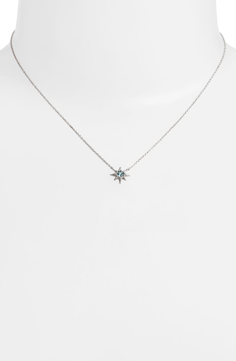Anzie Micro Starburst Pendant Necklace, Alternate, color, Swiss Blue Topaz