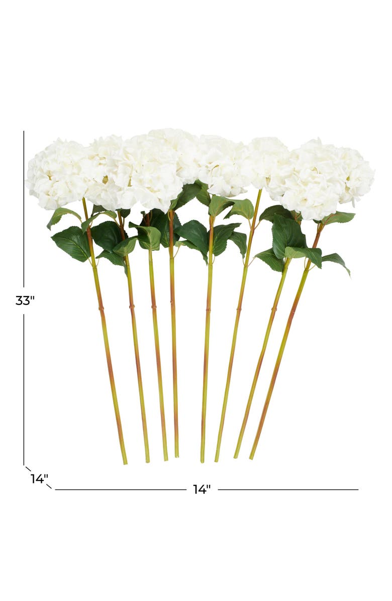 SONOMA SAGE HOME Set of Eight White Hydrangea Artificial Flowers, Alternate, color, 