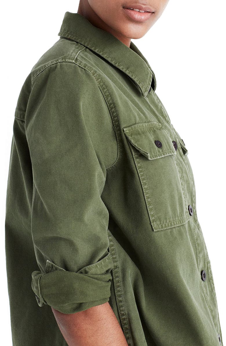 Madewell Northward Crop Army Jacket, Alternate, color, Loden