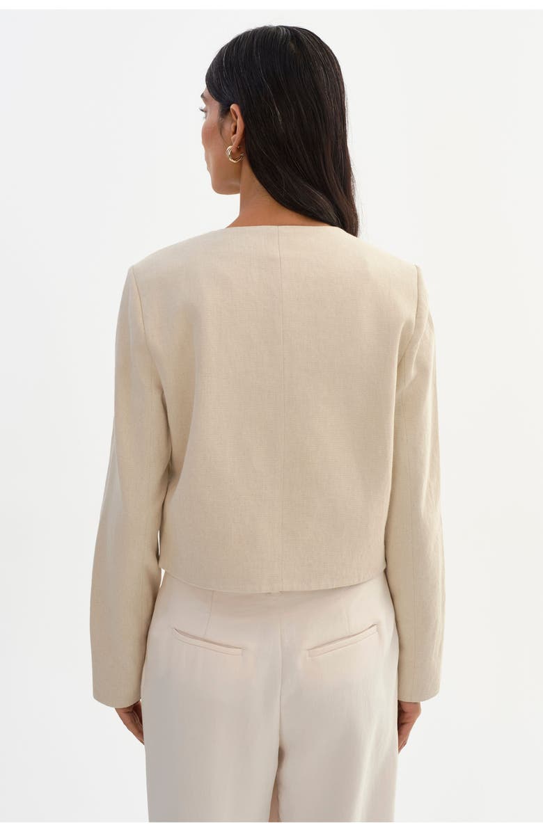 LAMARQUE Francina | Linen Twill Collarless Jacket, Alternate, color, Natural