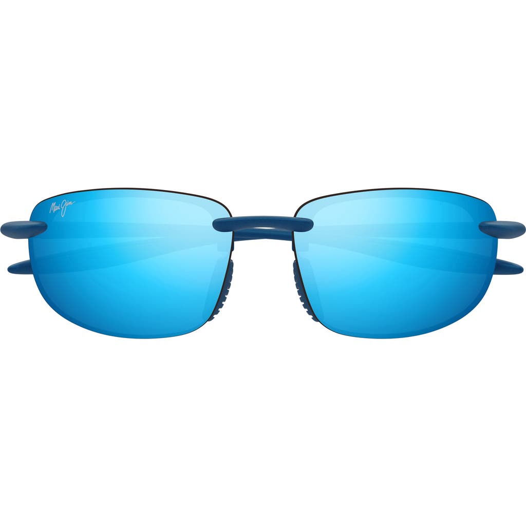 Maui Jim Hookipa 63mm Polarizedplus®2 Rectangular Sunglasses In Blue