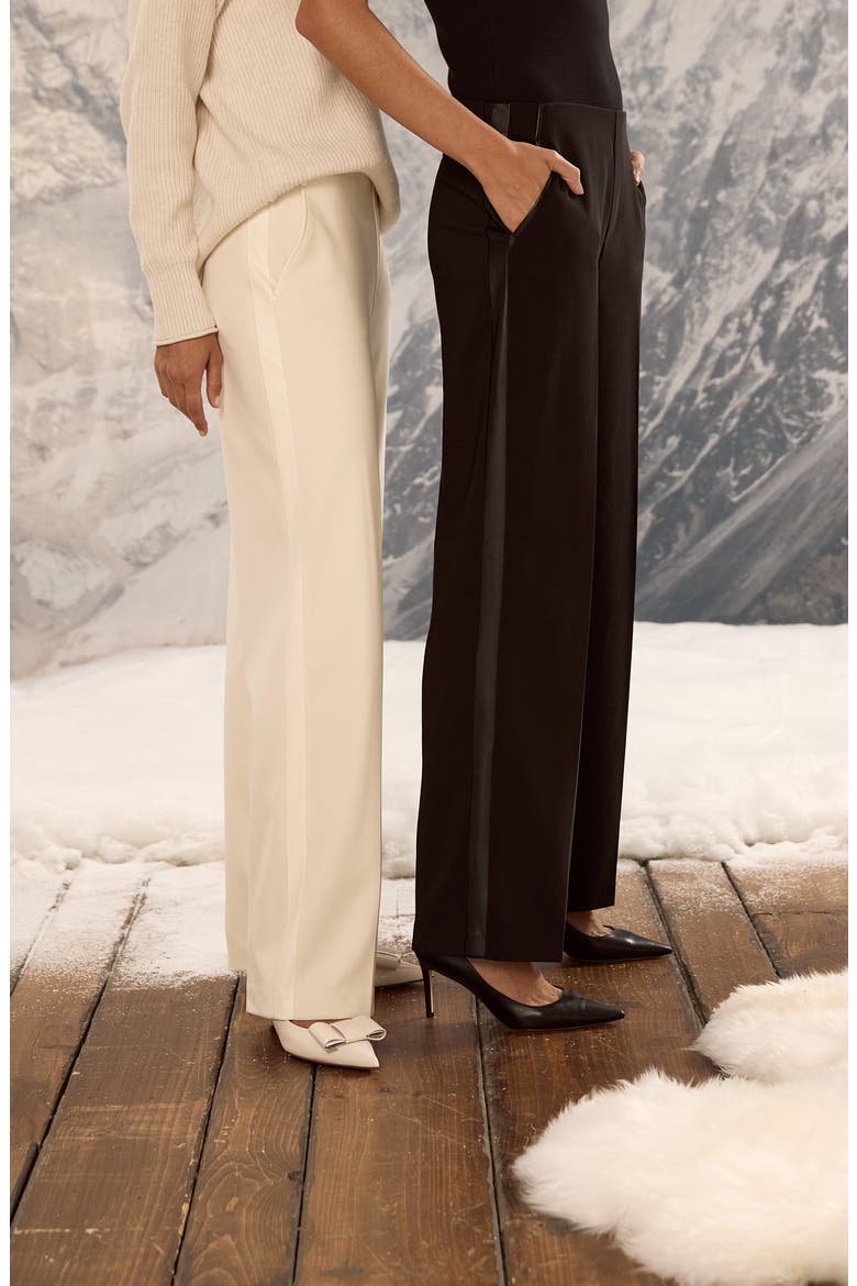 Lenox Wide Leg Tuxedo Pants, Alternate, color, BLACK ONYX