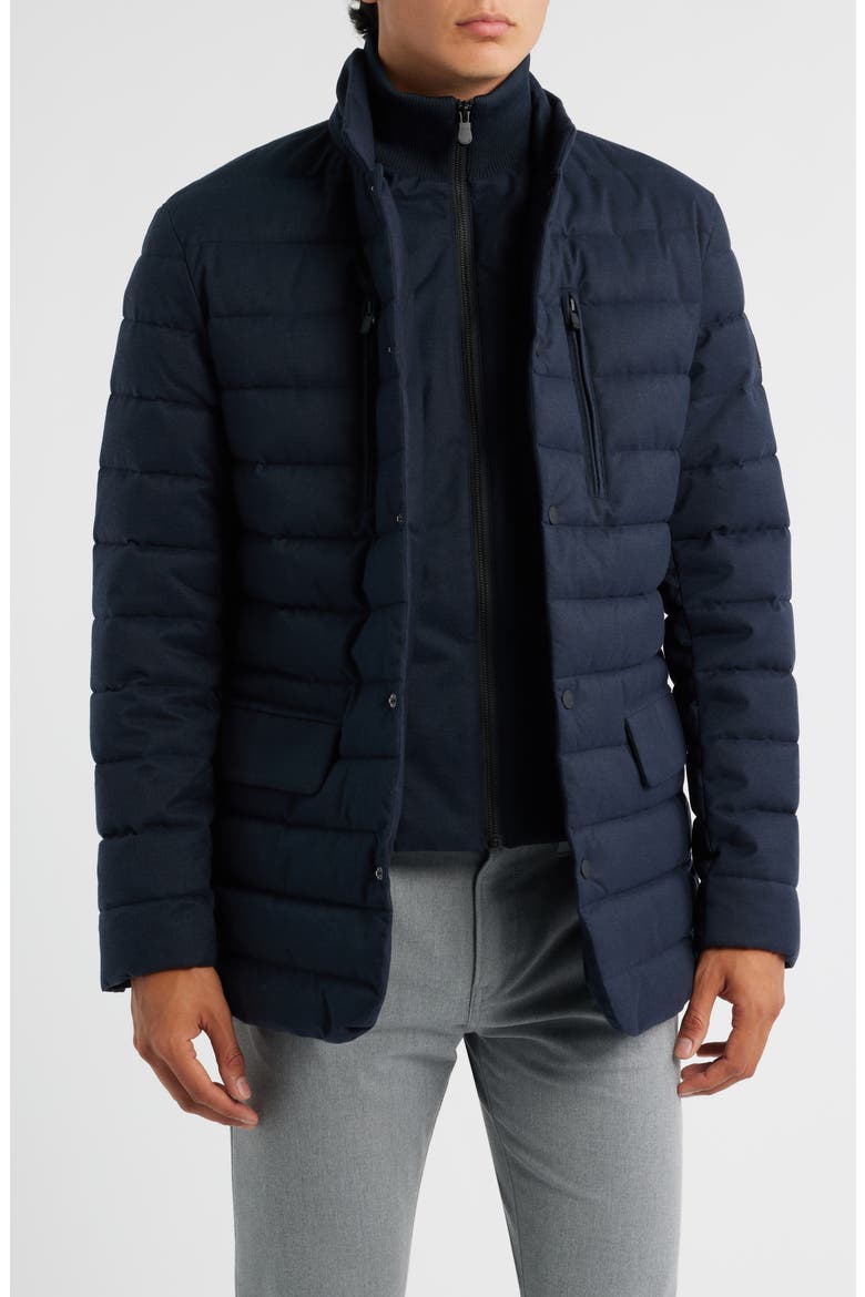 Felipe Water Resistant Quilted Jacket, Main, color, NAVY BLUE MELANGE