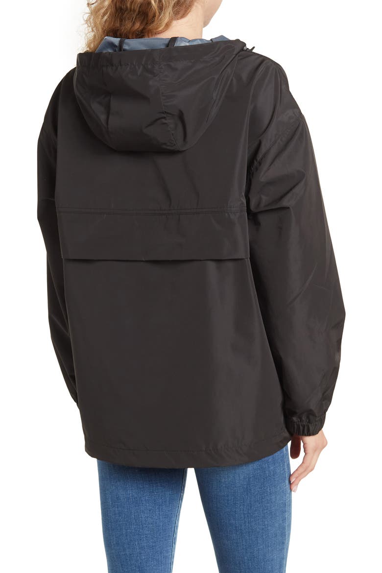 Naomi Oversized Popover Rain Jacket, Alternate, color, BLACK