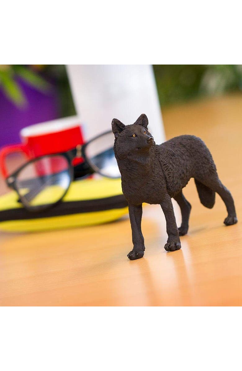 Safari Ltd. Black Wolf Toy, Alternate, color, NO COLOR
