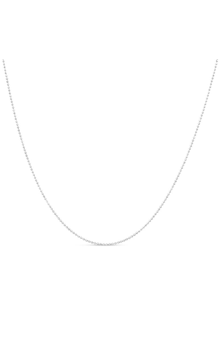 Haus of Brilliance .925 Sterling Silver 0.7mm Slim and Dainty Unisex Inch Ball Bead Chain Necklace, Alternate, color, White