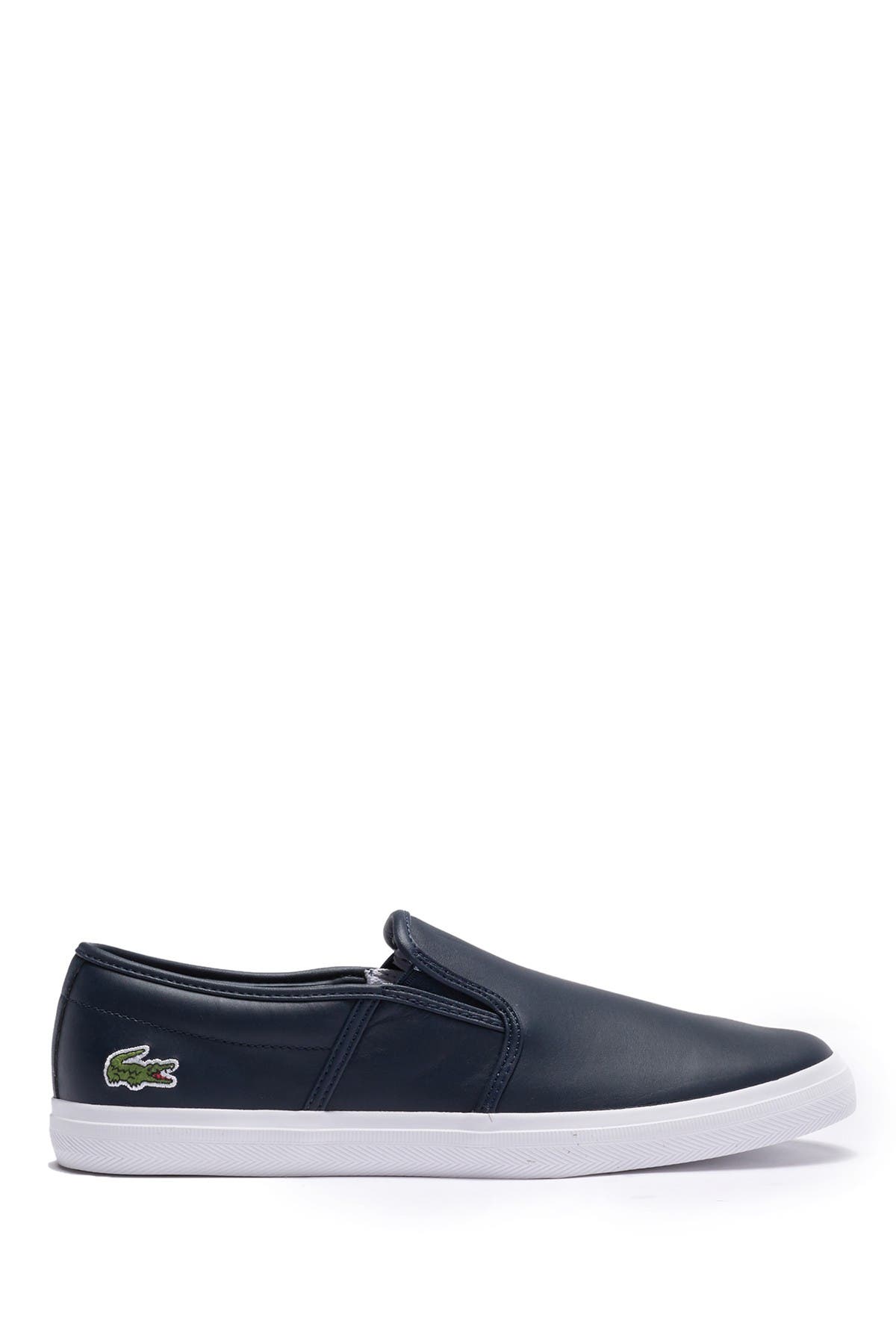 Lacoste Tatalya Leather Slip-On Sneaker, Alternate, color, Navy/White