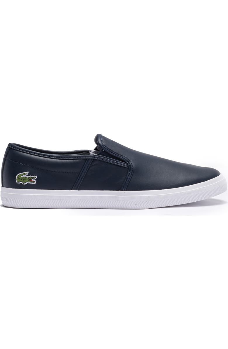 Lacoste Tatalya Leather Slip-On Sneaker, Alternate, color, Navy/White