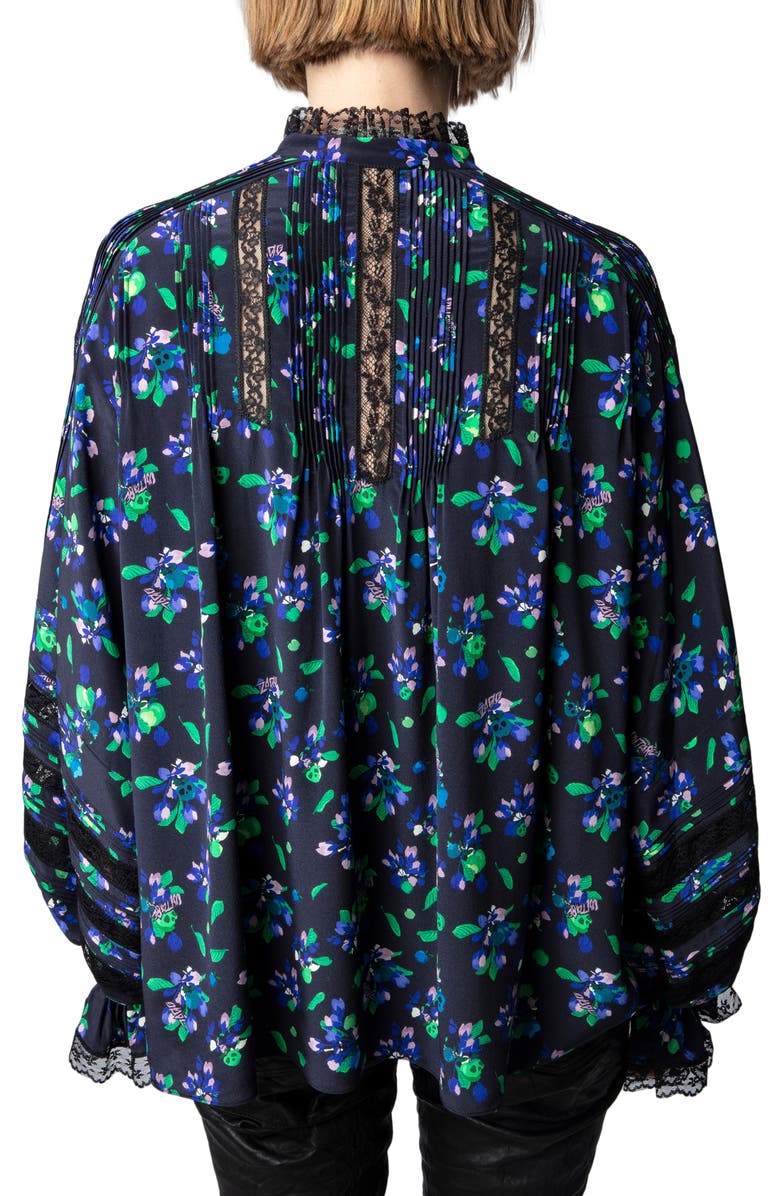 Zadig & Voltaire Tritelia Bianca Floral Silk Crêpe de Chine Blouse, Alternate, color, 