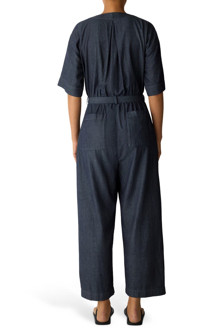 Wide Leg Organic Cotton Twill Jumpsuit, Alternate, color, DENIM