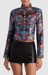 ALICE + OLIVIA Emerson Jacquard Military Jacket