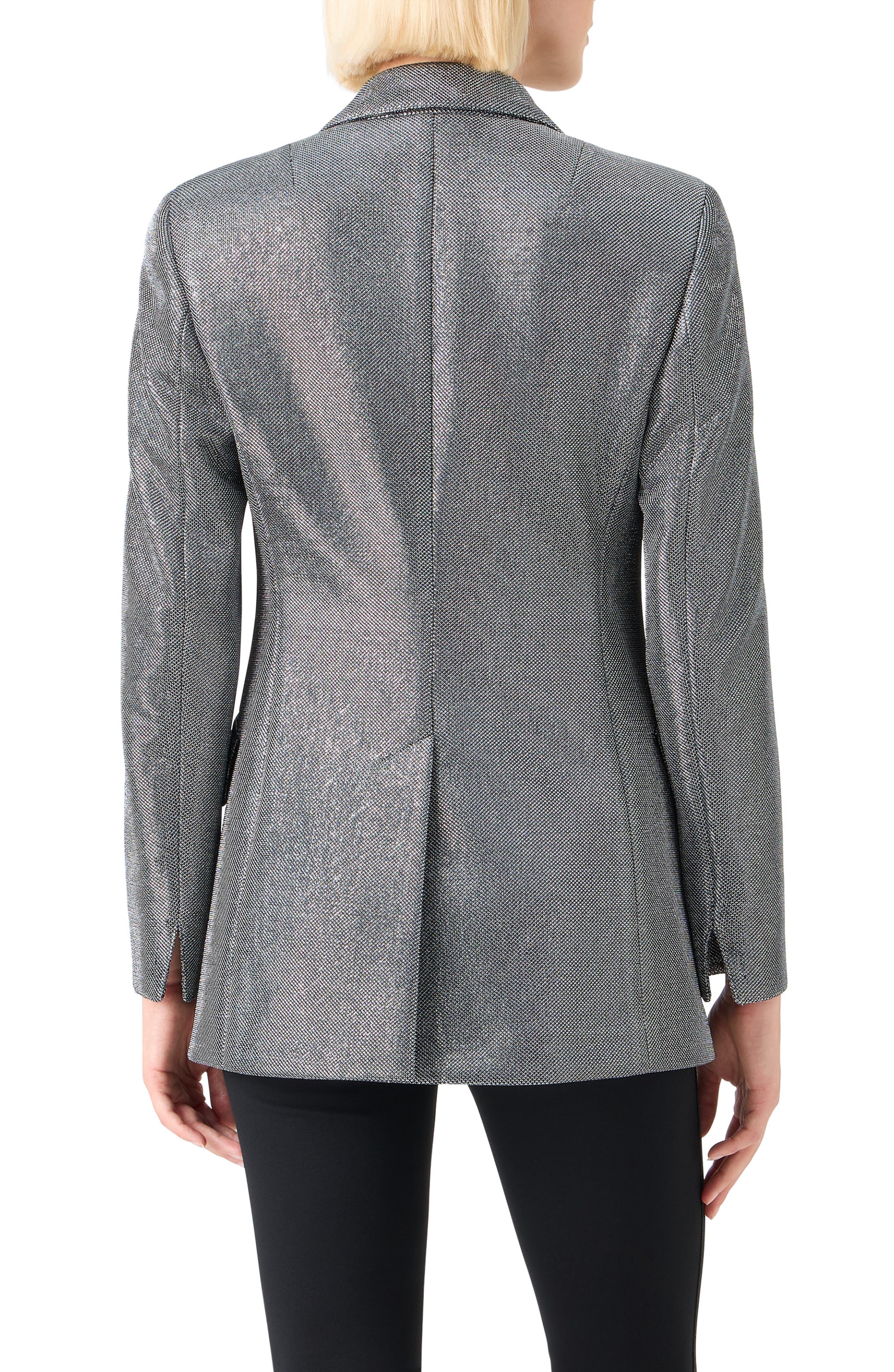 Metallic Bird's Eye Knit Blazer - image 2
