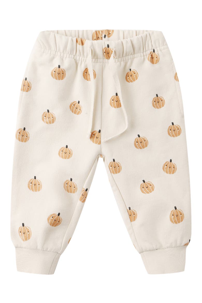 Pumpkin Print Cotton Joggers, Main, color, SMILEY PUMPKINS