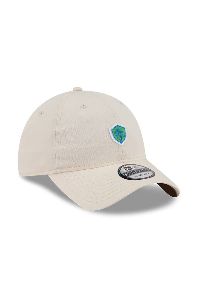 Men's New Era Beige Seattle Sounders FC Micro Team Logo 9TWENTY Adjustable Hat, Alternate, color, Beige