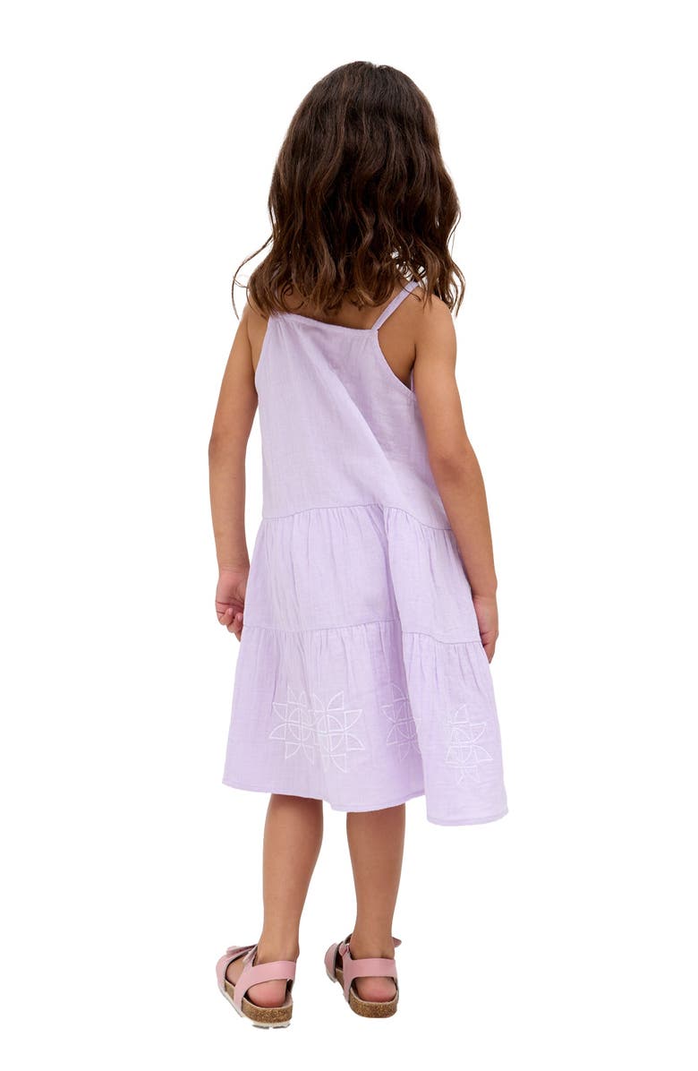 Raffya Kids Camilla Tiered Lace Insert Dress, Alternate, color, Purple