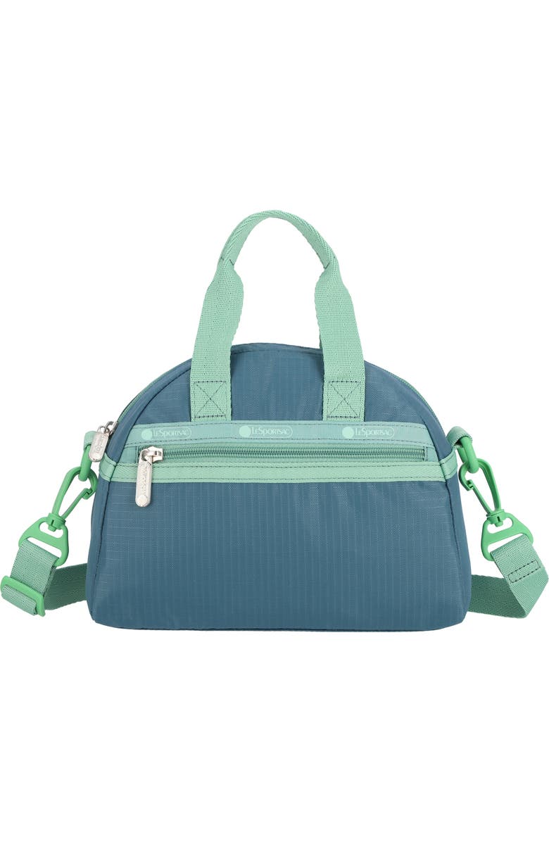 LeSportsac Small Round Water Repellent Satchel, Main, color, Blue Indigo/ Mint