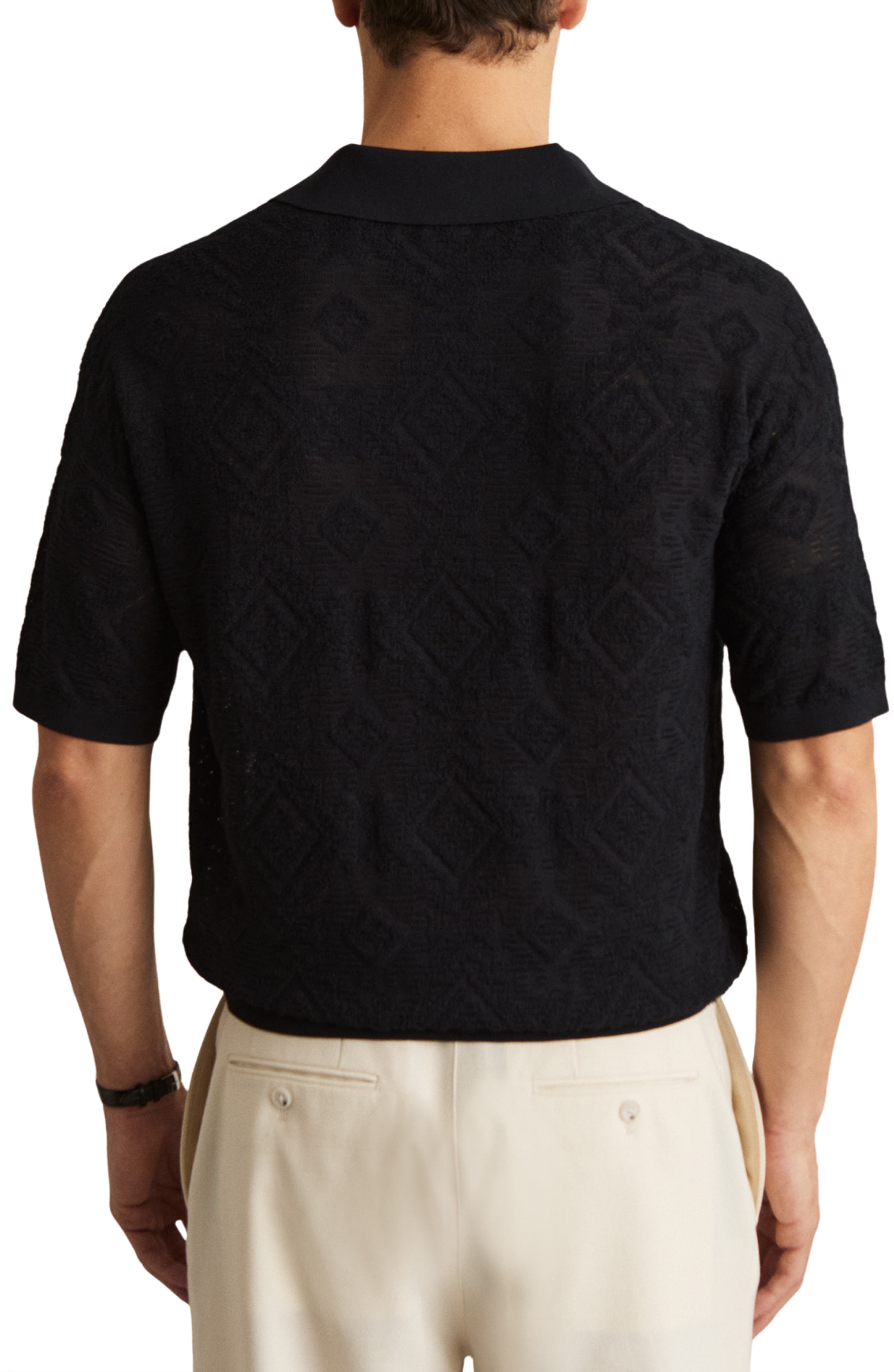 Banks Johnny Collar Textured Polo Sweater - image 2