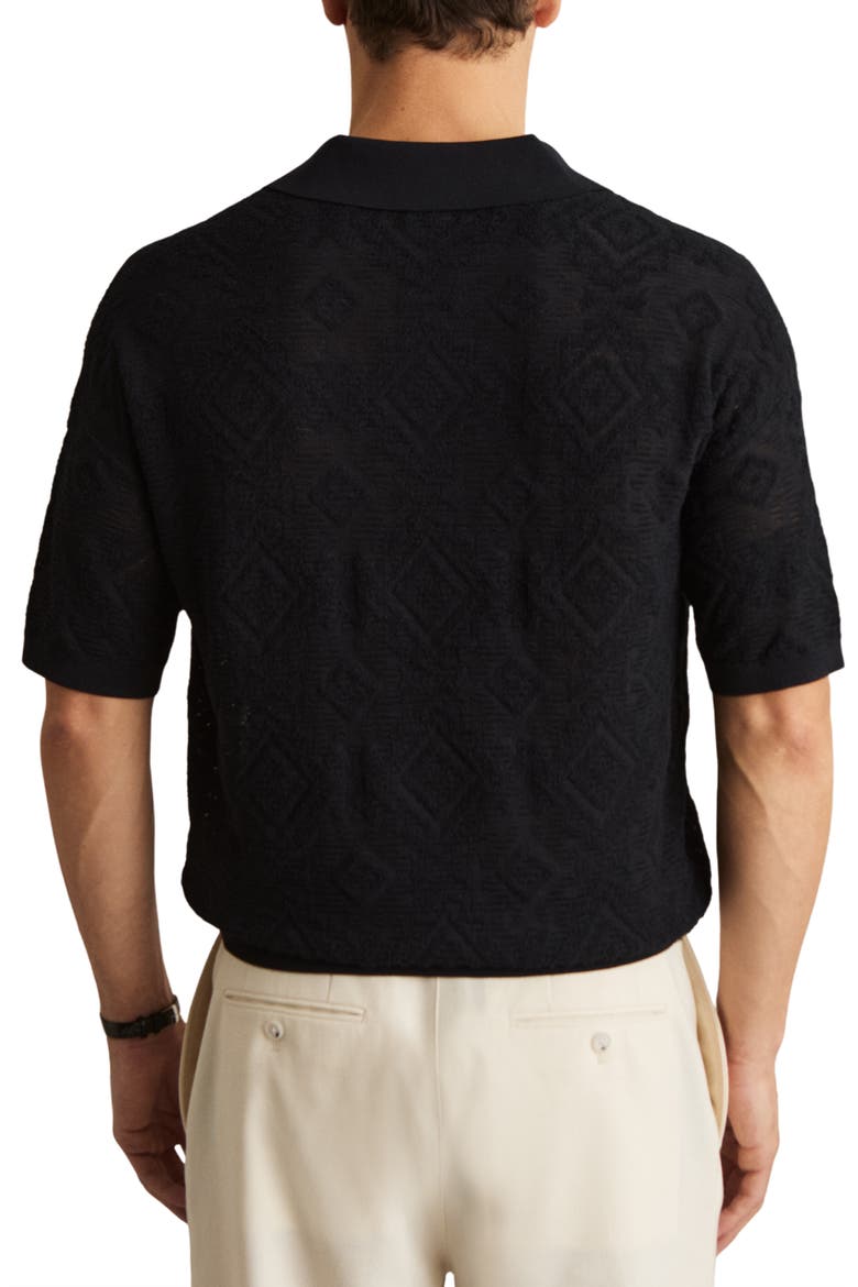 Banks Johnny Collar Textured Polo Sweater, Alternate, color, NAVY