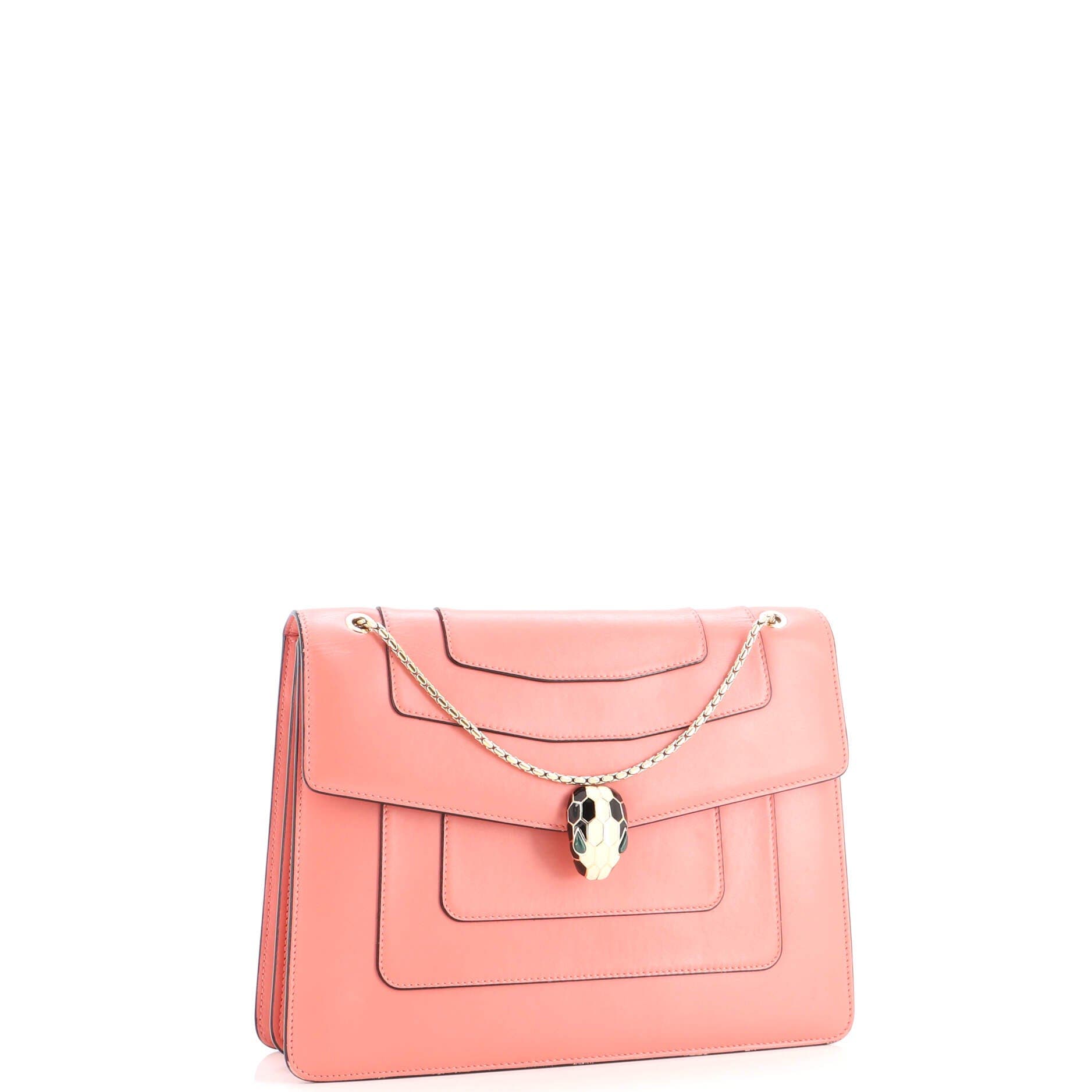 Serpenti Forever Square Shoulder Bag Leather Medium, Alternate, color, Pink