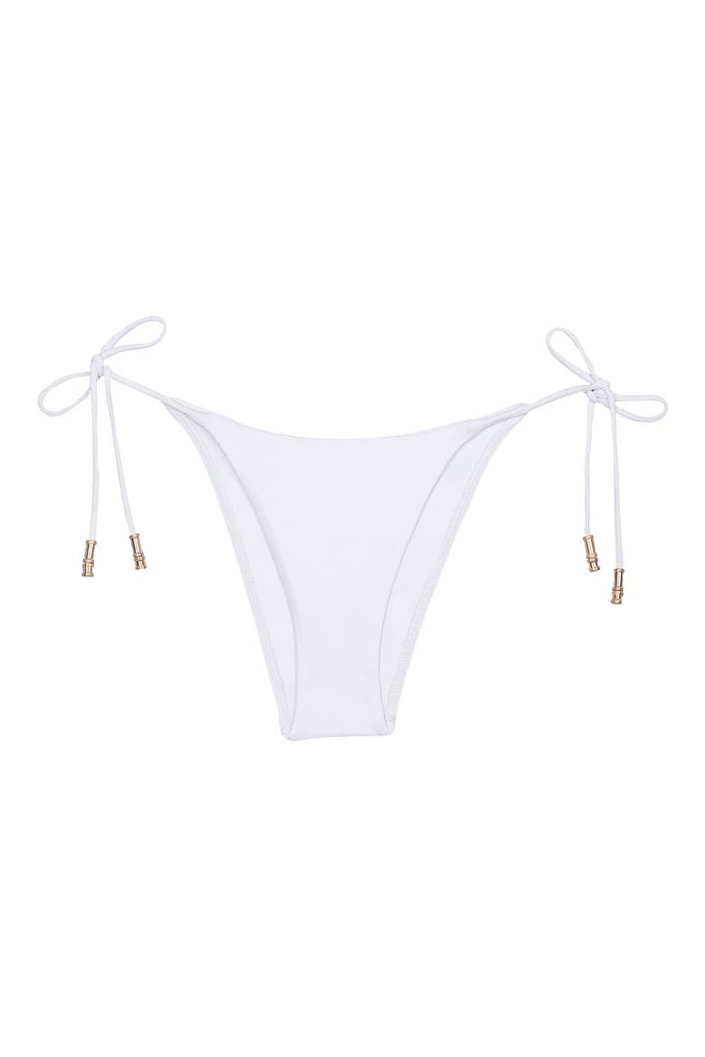 Solid Tie Side Full Bikini Bottoms, Alternate, color, WHITE