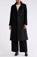 Fleurette Asymmetrical Stand Collar Wool Blend Maxi Coat