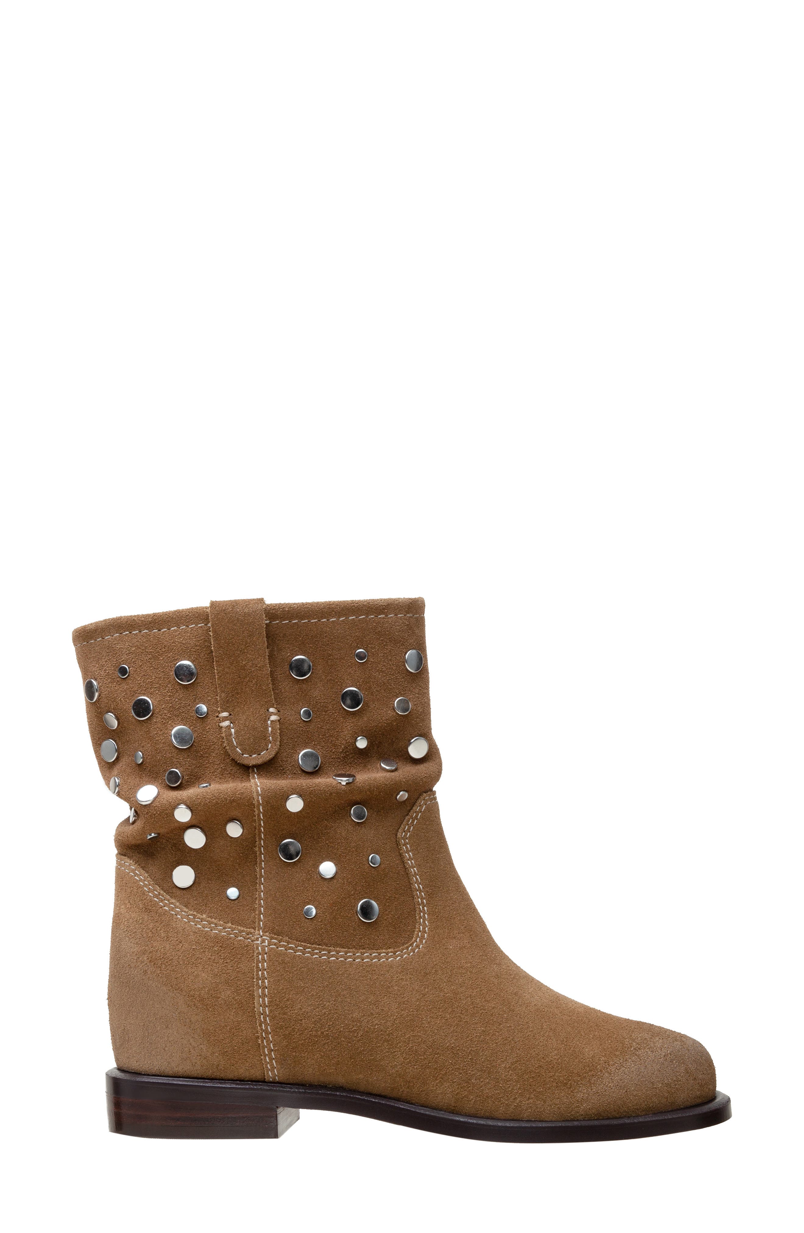 Linea Paolo Terry Studded Slouchy Bootie, Alternate, color, Olive