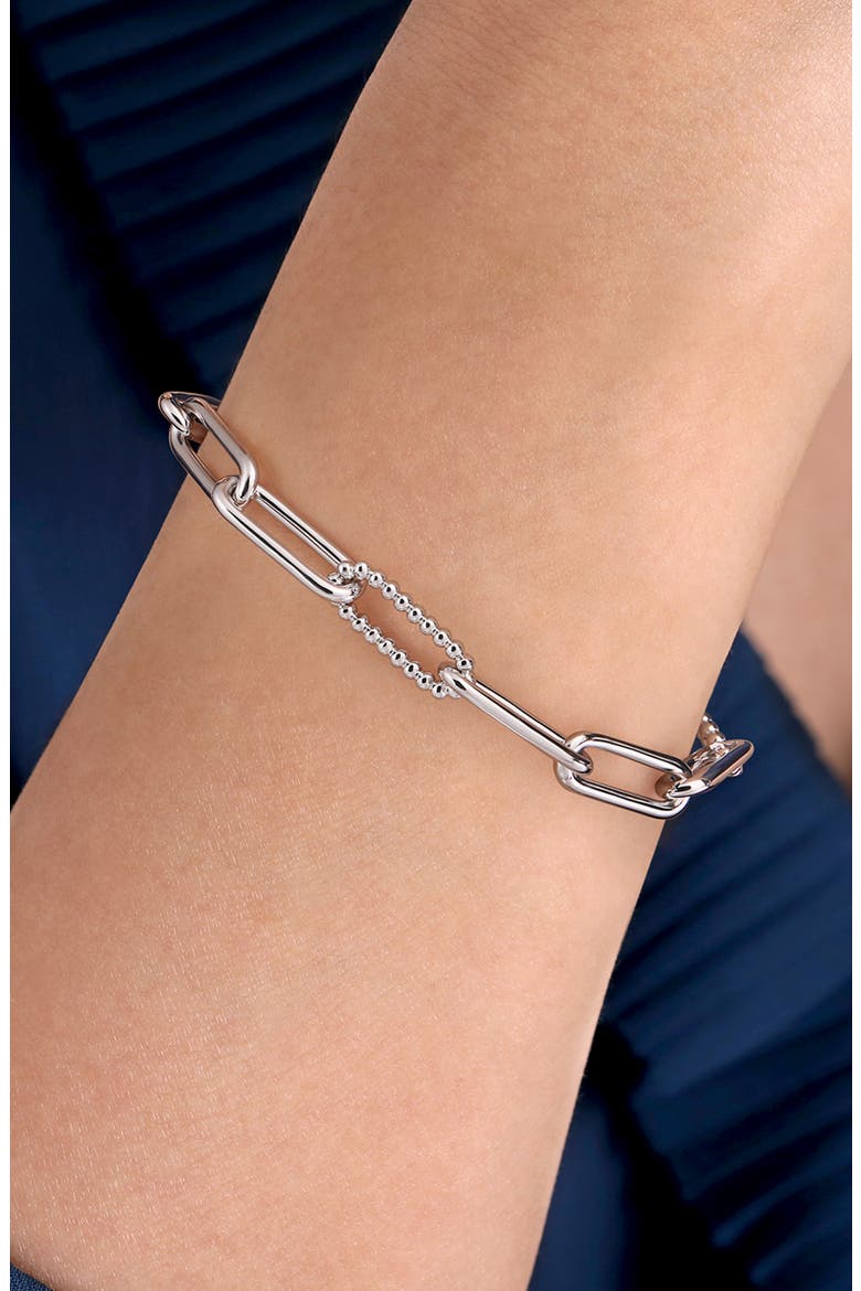 Bujukan Paper Clip Chain Bracelet, Main, color, STERLING SILVER