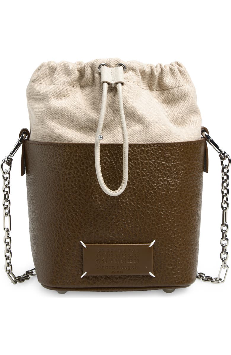 Maison Margiela Small 5AC Leather Bucket Bag, Main, color, Field/ Stone