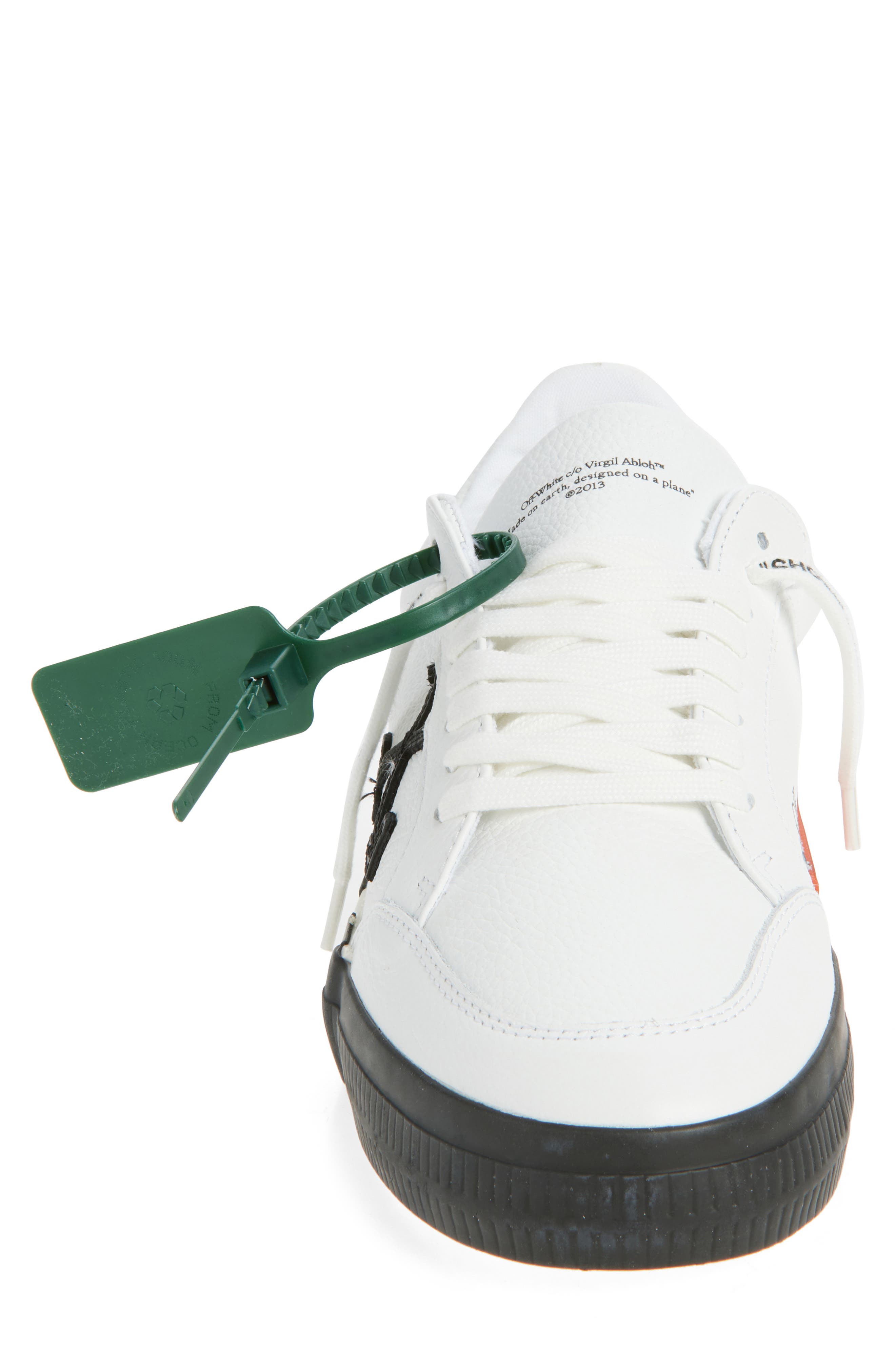 Low Vulcanized Leather Sneaker, Alternate, color, BLACK/ WHITE LEATHER