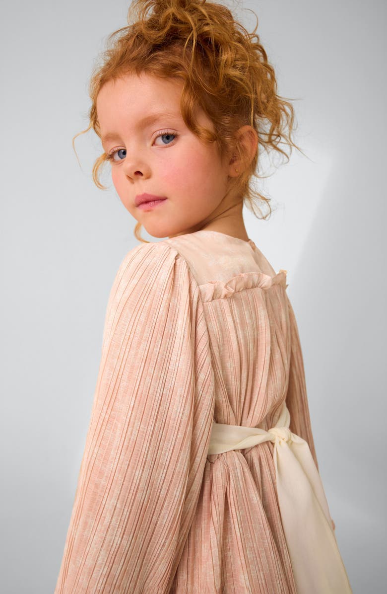 Laura Ashley Kids' Pleated Long Sleeve Dress, Alternate, color, 