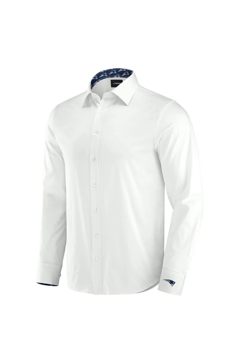 Men's J. Palmer White New England Patriots Man-In-Motion Long Sleeve Button-Up Dress Shirt, Alternate, color, White