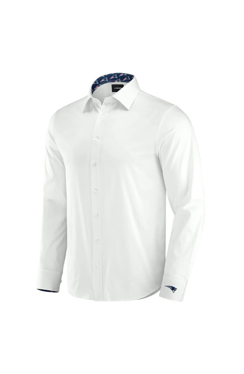 J. Palmer Men's J. Palmer White New England Patriots Man-In-Motion Long Sleeve Button-Up Dress Shirt, Alternate, color, White