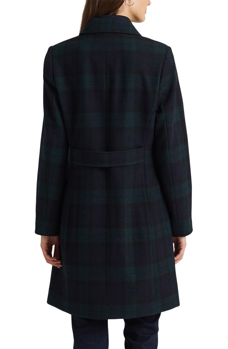 Lauren Ralph Lauren Plaid Wool Blend Coat, Alternate, color, 