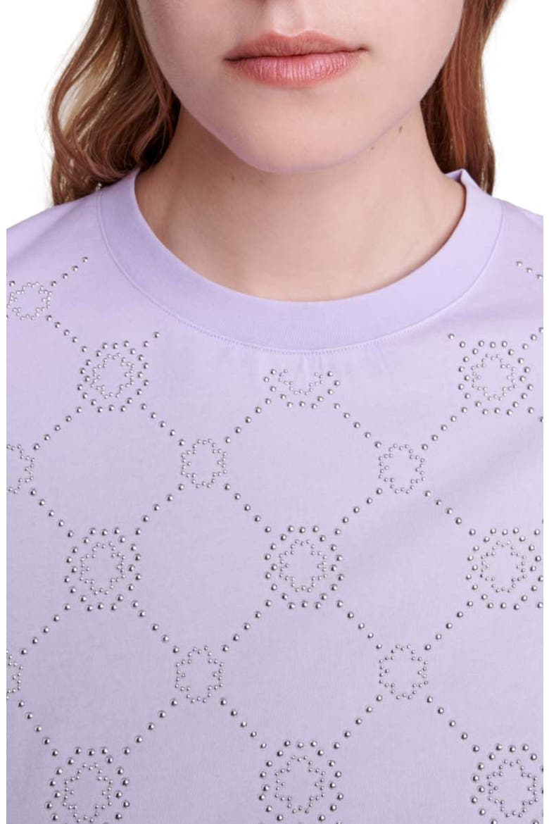 Clover Stud Cotton Crewneck T-Shirt, Alternate, color, PARMA VIOLET