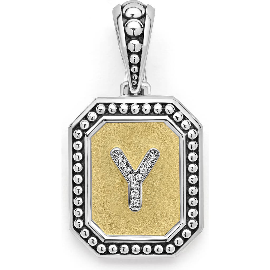 Lagos Signature Caviar Initial Enhancer In Two-tone Y