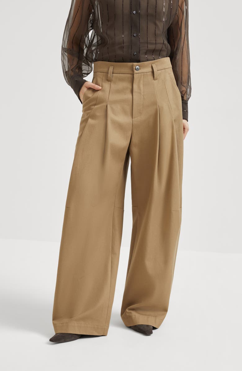 Brunello Cucinelli Five-pocket baggy trousers, Alternate, color, Camel