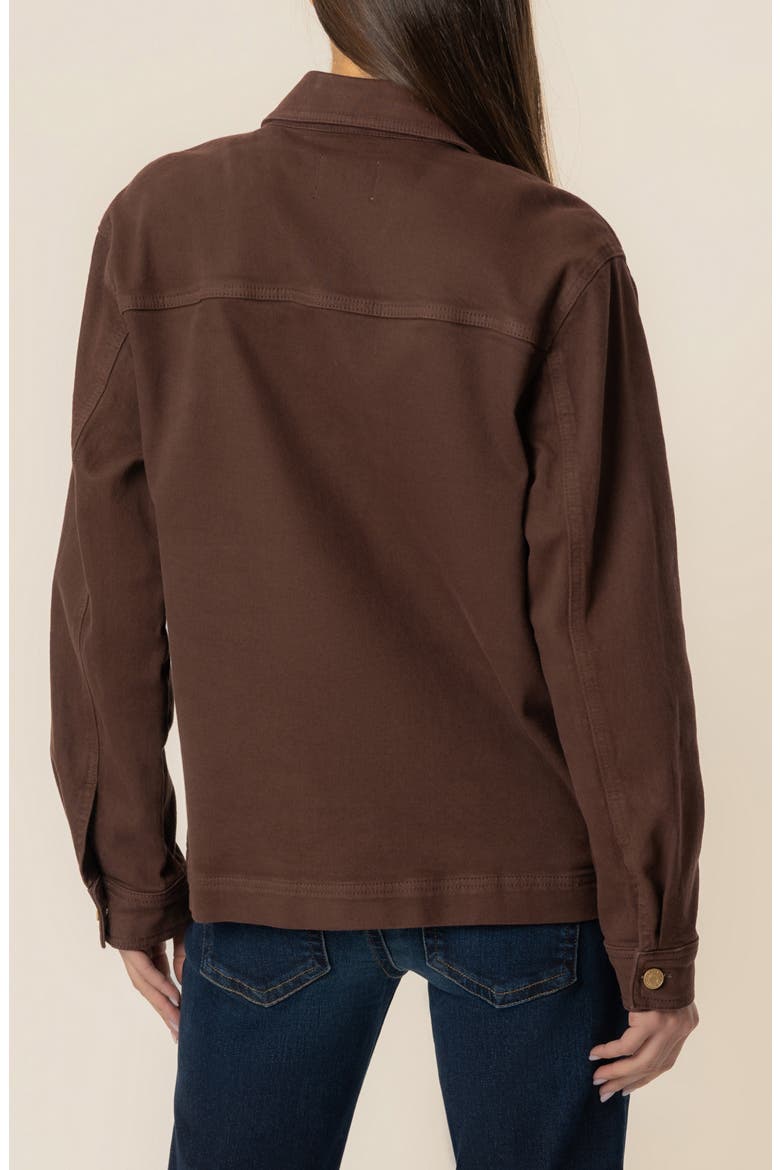 Barb Stretch Cotton Shirt Jacket, Alternate, color, CHOCOLATE
