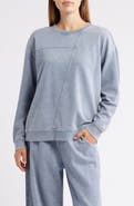 CITY BLUES Reverse French Terry Spliced Sweatshirt