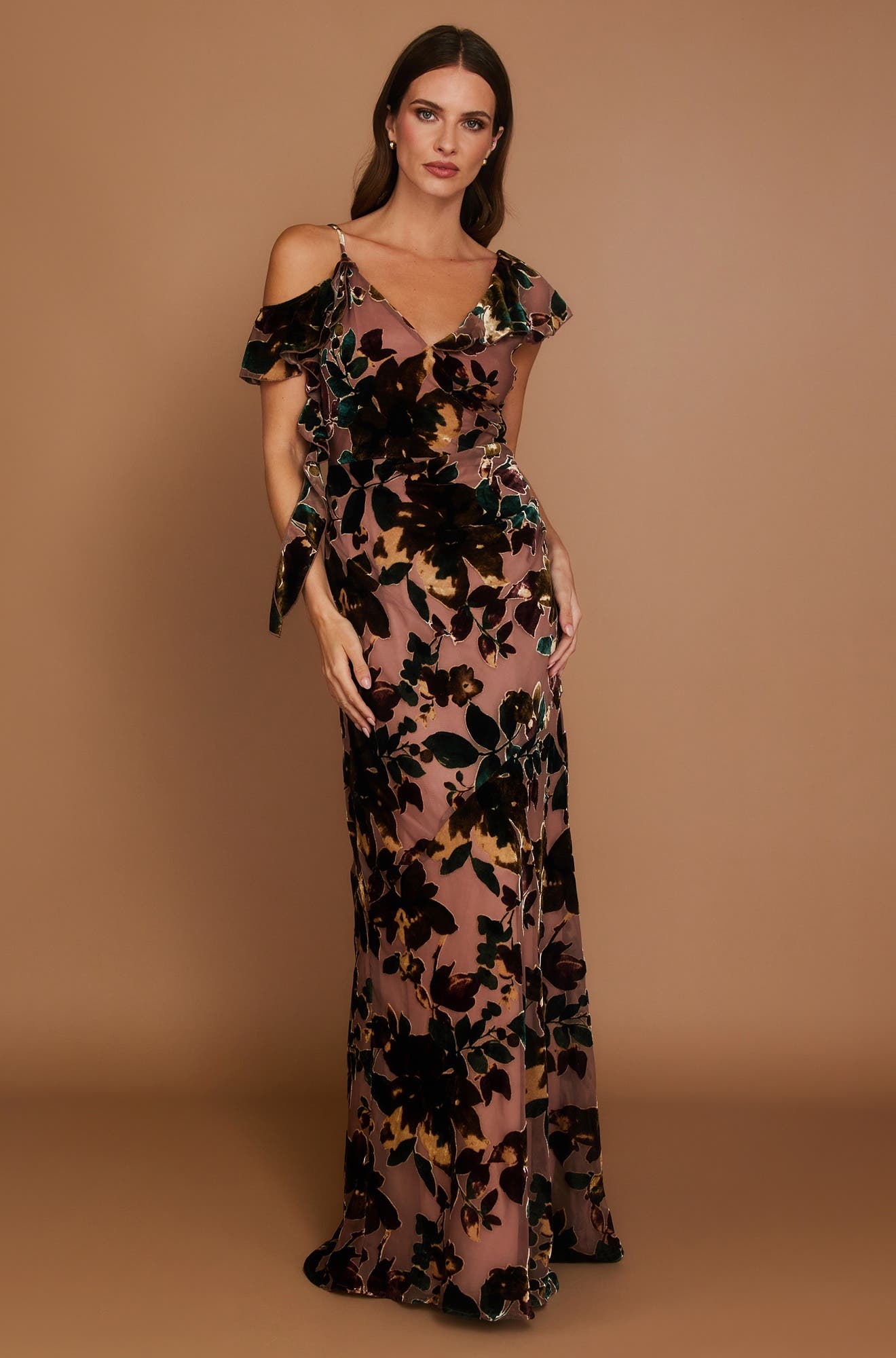 Floral Devore Strappy Dress - image 2