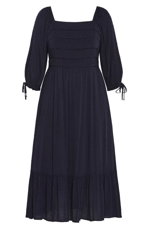 City Chic The Ally Clip Dot Maxi Dress In Blue