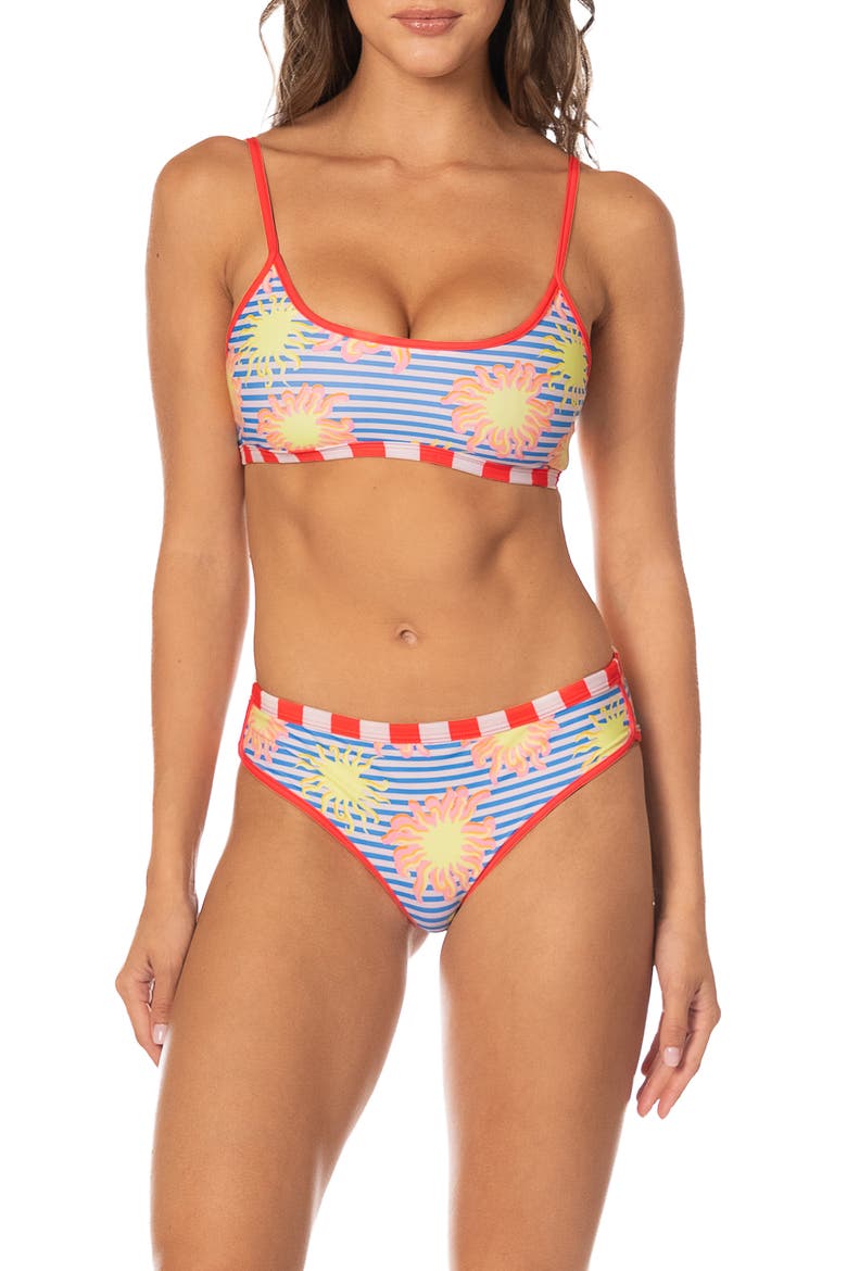 Awake in Light Lane Reversible Bikini Top, Alternate, color, OPEN BLUE