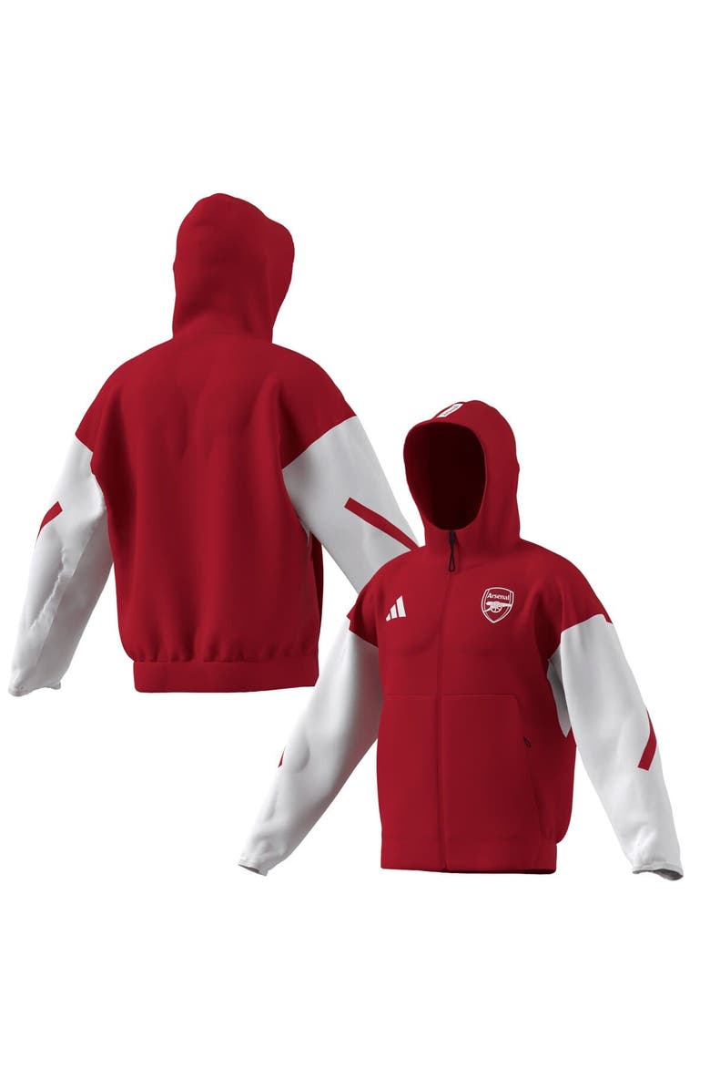 adidas Men's adidas Red Arsenal 2025/26 Anthem Full-Zip Jacket, Alternate, color,