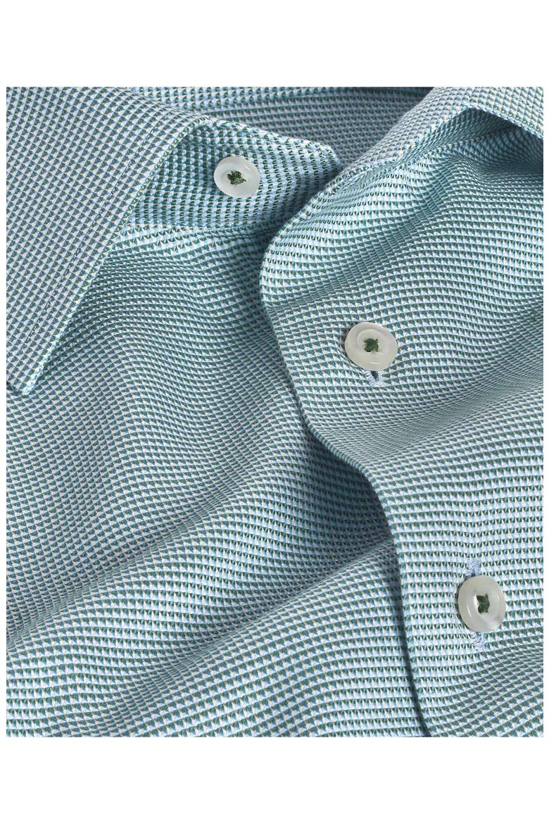 Trim Fit Dobby Micro Check Cotton Dress Shirt, Alternate, color, GREEN/ SKY