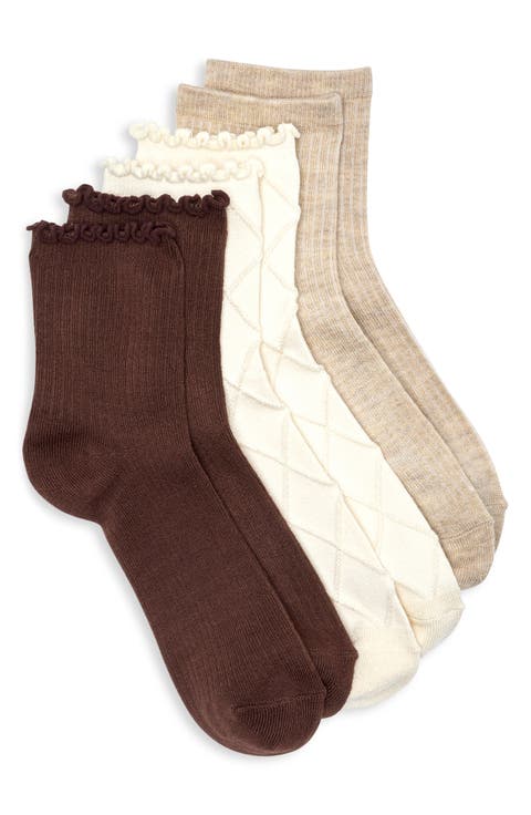 3-Pack Assorted Ankle Socks