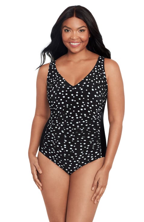 Jean Ruching One-Piece Control Swimsuit