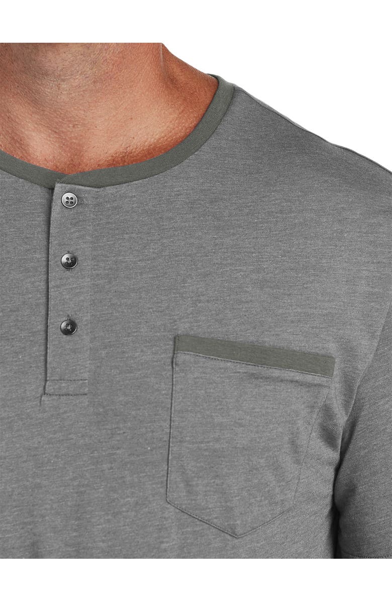 Harbor Bay by DXL Slub Henley Shirt, Alternate, color, Grey Heather