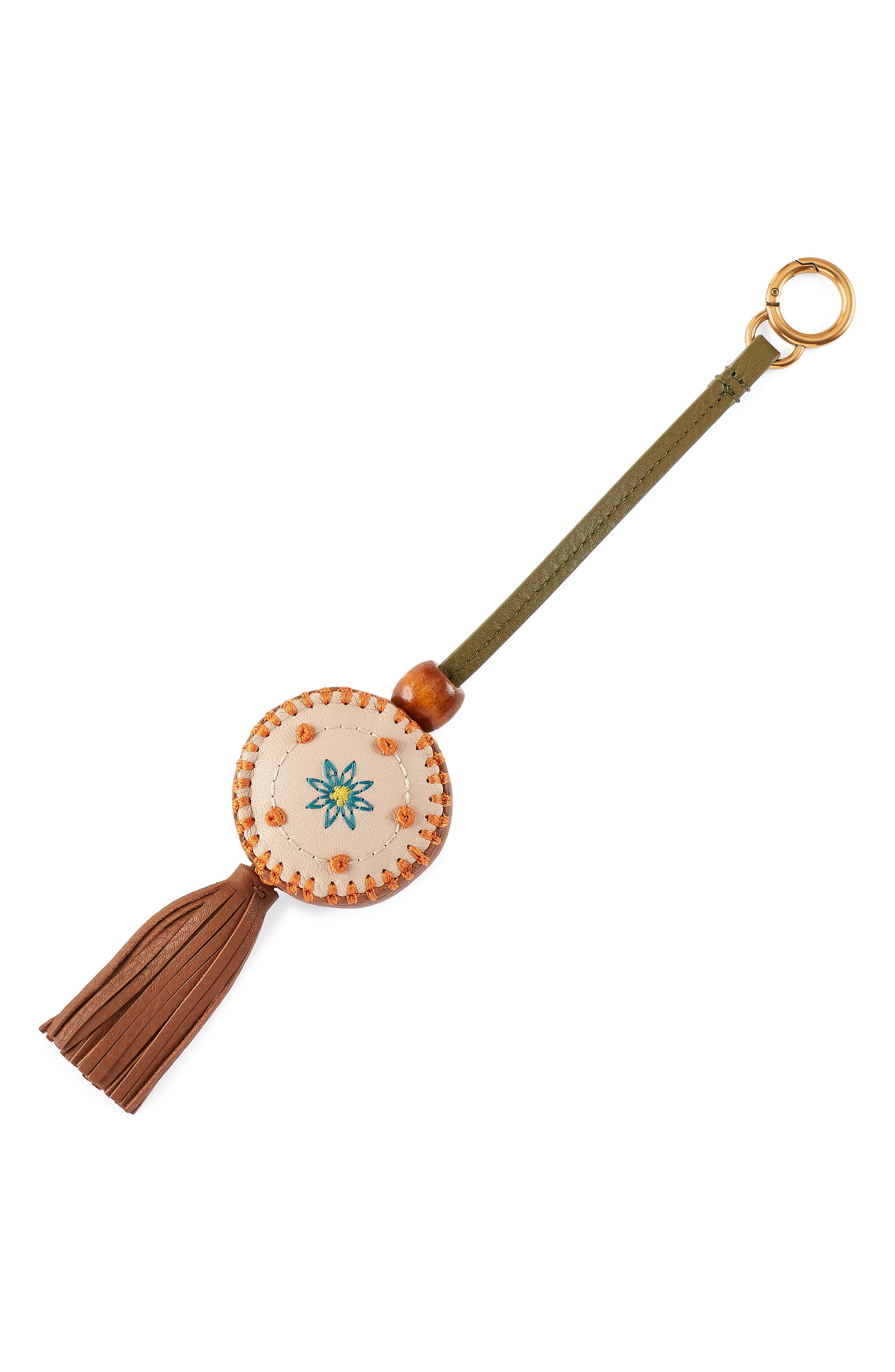 Oregon Fringe Bag Charm, Main, color, SUNLIT SAGE